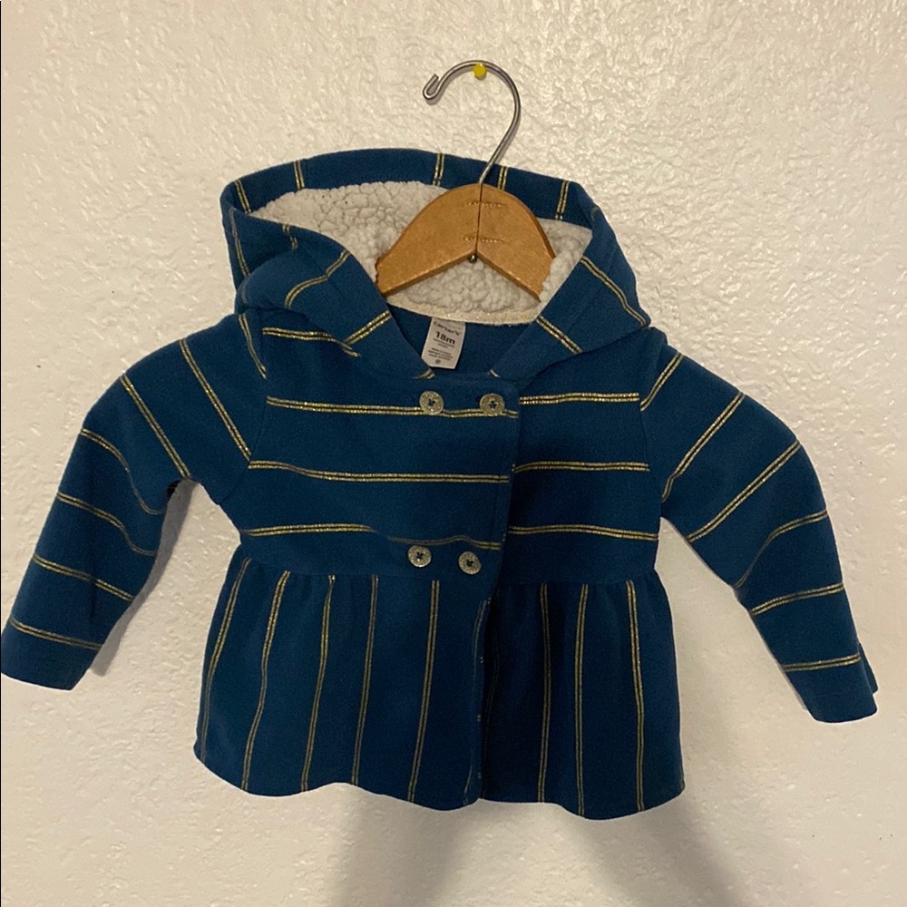 Carter's Blue and Yellow Striped Kids Jacket